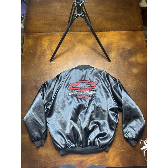 VTG 80s/90s Chevrolet Racing Embroidered West Ark USA Bomber Jacket Size XL - Picture 11 of 12